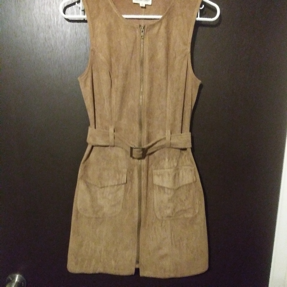 Faux suede dress